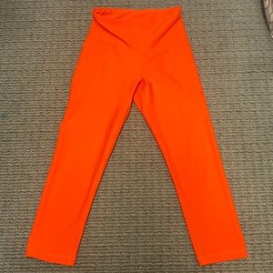 bright orange athletic leggings w/ pockets